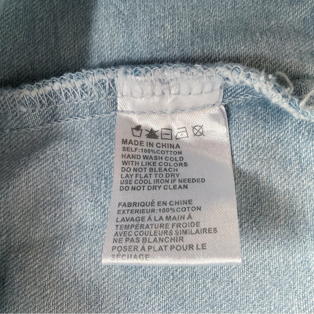 Etienne Marcel Puff Sleeve Denim Top in Light Blue Wash Size S - Picture 7 of 7